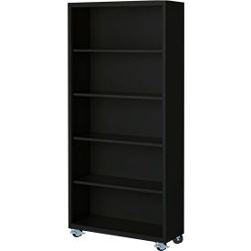 STEEL CABINETS USA, INC MBCA-367518-B Steel Cabinets USA Bookcase, Assembled, 36W x 18D x 75H, Black image.