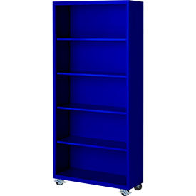 STEEL CABINETS USA, INC MBCA-367518-BL Steel Cabinets USA Bookcase, Assembled, 36W x 18D x 75H, Blue image.