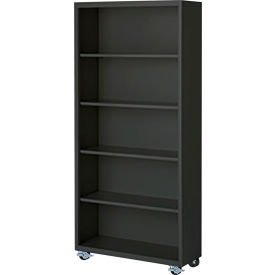 STEEL CABINETS USA, INC MBCA-367518-C Steel Cabinets USA Bookcase, Assembled, 36W x 18D x 75H, Charcoal image.