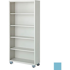 STEEL CABINETS USA, INC MBCA-367518-DB Steel Cabinets USA Bookcase, Assembled, 36W x 18D x 75H, Denim Blue image.