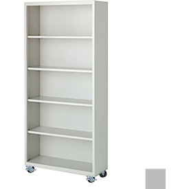 STEEL CABINETS USA, INC MBCA-367518-G Steel Cabinets USA Bookcase, Assembled, 36W x 18D x 75H, Gray image.