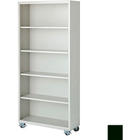 STEEL CABINETS USA, INC MBCA-367518-H-GRN Steel Cabinets USA Bookcase, Assembled, 36W x 18D x 75H, Hunter Green image.