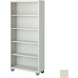 STEEL CABINETS USA, INC MBCA-367518-P Steel Cabinets USA Bookcase, Assembled, 36W x 18D x 75H, Putty image.