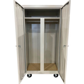 STEEL CABINETS USA, INC MW-367224-B Steel Cabinets USA All-Welded Mobile Wardrobe Cabinet, 36"W x 24"D x 72"H, Black image.