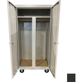 STEEL CABINETS USA, INC MW-367224-C Steel Cabinets USA All-Welded Mobile Wardrobe Cabinet, 36"W x 24"D x 72"H, Charcoal image.
