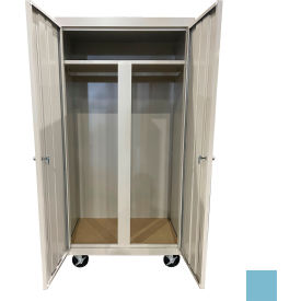 STEEL CABINETS USA, INC MW-367224-DB Steel Cabinets USA All-Welded Mobile Wardrobe Cabinet, 36"W x 24"D x 72"H, Denim Blue image.