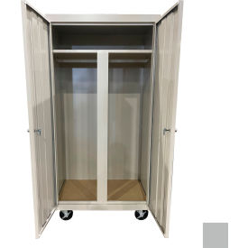 STEEL CABINETS USA, INC MW-367224-G Steel Cabinets USA All-Welded Mobile Wardrobe Cabinet, 36"W x 24"D x 72"H, Gray image.
