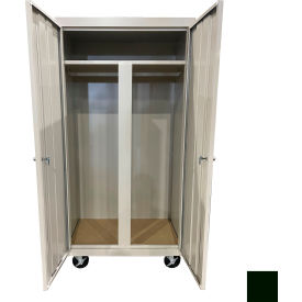 STEEL CABINETS USA, INC MW-367224-H-GRN Steel Cabinets USA All-Welded Mobile Wardrobe Cabinet, 36"W x 24"D x 72"H, Hunter Green image.