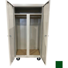 STEEL CABINETS USA, INC MW-367224-L-GRN Steel Cabinets USA All-Welded Mobile Wardrobe Cabinet, 36"W x 24"D x 72"H, Leaf Green image.