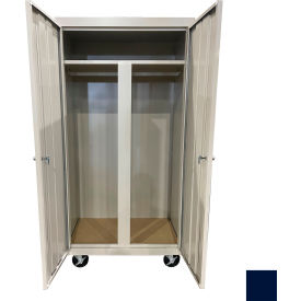 STEEL CABINETS USA, INC MW-367224-N Steel Cabinets USA All-Welded Mobile Wardrobe Cabinet, 36"W x 24"D x 72"H, Navy Blue image.