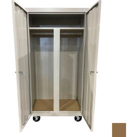 STEEL CABINETS USA, INC MW-367224-TS Steel Cabinets USA All-Welded Mobile Wardrobe Cabinet, 36"W x 24"D x 72"H, Tropic Sand image.