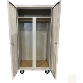 STEEL CABINETS USA, INC MW-367224-W Steel Cabinets USA All-Welded Mobile Wardrobe Cabinet, 36"W x 24"D x 72"H, White image.