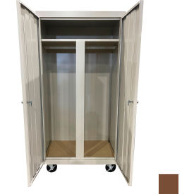 STEEL CABINETS USA, INC MW-367224-WAL Steel Cabinets USA All-Welded Mobile Wardrobe Cabinet, 36"W x 24"D x 72"H, Walnut image.