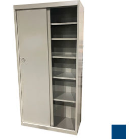 STEEL CABINETS USA, INC SDF-3621-BL Steel Cabinets USA All-Welded Sliding Door Storage Cabinet, 36"W x 21"D x 72"H, Signal Blue image.