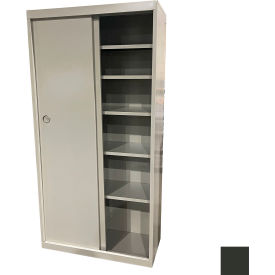 STEEL CABINETS USA, INC SDF-3621-C Steel Cabinets USA All-Welded Sliding Door Storage Cabinet, 36"W x 21"D x 72"H, Charcoal image.