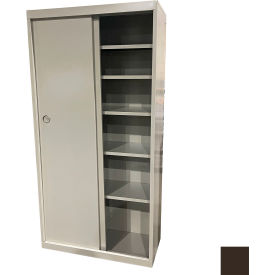 STEEL CABINETS USA, INC SDF-3621-E Steel Cabinets USA All-Welded Sliding Door Storage Cabinet, 36"W x 21"D x 72"H, Espresso image.