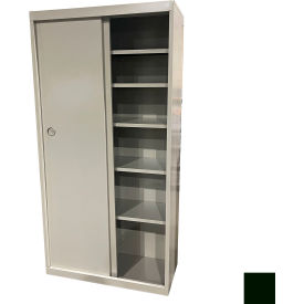 STEEL CABINETS USA, INC SDF-3621-H-GRN Steel Cabinets USA All-Welded Sliding Door Storage Cabinet, 36"W x 21"D x 72"H, Hunter Green image.