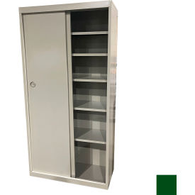 STEEL CABINETS USA, INC SDF-3621-L-GRN Steel Cabinets USA All-Welded Sliding Door Storage Cabinet, 36"W x 21"D x 72"H, Leaf Green image.