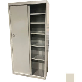 STEEL CABINETS USA, INC SDF-3621-P Steel Cabinets USA All-Welded Sliding Door Storage Cabinet, 36"W x 21"D x 72"H, Putty image.