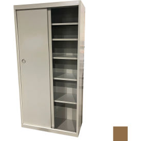 STEEL CABINETS USA, INC SDF-3621-TS Steel Cabinets USA All-Welded Sliding Door Storage Cabinet, 36"W x 21"D x 72"H, Tropic Sand image.