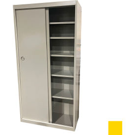 STEEL CABINETS USA, INC SDF-3621-Y Steel Cabinets USA All-Welded Sliding Door Storage Cabinet, 36"W x 21"D x 72"H, Yellow image.
