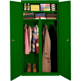 STEEL CABINETS USA, INC W-367224DS-L-GRN Steel Cabinets USA All-Welded Wardrobe Cabinet, 36"Wx24"Dx72"H, Leaf Green image.
