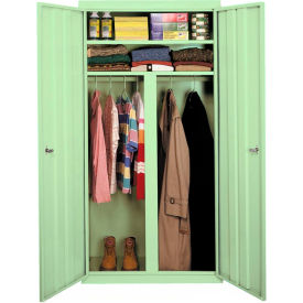 STEEL CABINETS USA, INC W-367224DS-PT-GRN Steel Cabinets USA All-Welded Wardrobe Cabinet, 36"Wx24"Dx72"H, Pastel Green image.