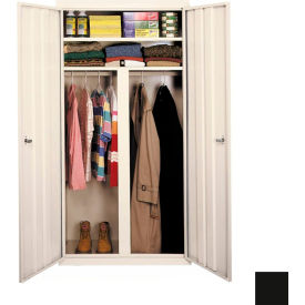 STEEL CABINETS USA, INC W-427224DS-B Steel Cabinets USA All-Welded Wardrobe Cabinet, 42"W x 24"D x 72"H, Black image.
