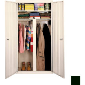STEEL CABINETS USA, INC W-427224DS-H-GRN Steel Cabinets USA All-Welded Wardrobe Cabinet, 42"W x 24"D x 72"H, Hunter Green image.