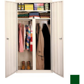 STEEL CABINETS USA, INC W-427224DS-L-GRN Steel Cabinets USA All-Welded Wardrobe Cabinet, 42"W x 24"D x 72"H, Leaf Green image.