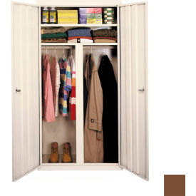 STEEL CABINETS USA, INC W-427224DS-WAL Steel Cabinets USA All-Welded Wardrobe Cabinet, 42"W x 24"D x 72"H, Walnut image.