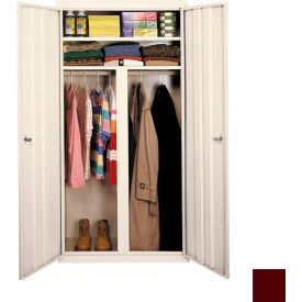 STEEL CABINETS USA, INC W-427224DS-WR Steel Cabinets USA All-Welded Wardrobe Cabinet, 42"W x 24"D x 72"H, Wine Red image.