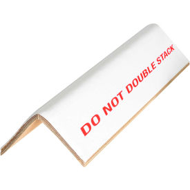 Global Industrial B2354498 Global Industrial™ "Do Not Stack" Edge Protectors, 3"W x 3"D x 48"L, .16" Thick, White image.