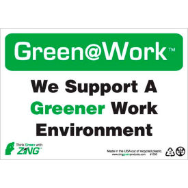 We Support A Greener Work Environment, 10"W x 7"H, Black/Green/White view 2