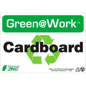 Sign, Cardboard with Recycle Symbol, 10"W x 7"H, Black/Green/White view 2