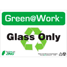 Glass Only with Recycle Symbol, 10"W x 7"H, Black/Green/White view 2
