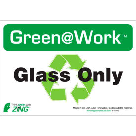 Eco Label, Recycle Glass Only, 10"W x 7"H, Recycled Polystyrene Self Adhesive view 2