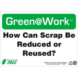 How Can Scrap Be Reduced or Reused Sign, 10"W x 7"H, Black/Green/White view 2