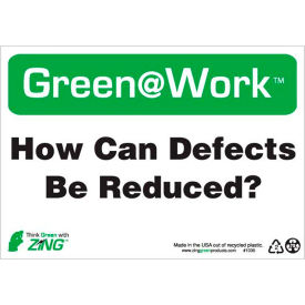 Sign, How Can Defects Be Reduced, 10"W x 7"H, Black/Green/White view 2