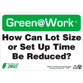 Sign, How Can Lot Size or Set Up Time Be Reduced, 10"W x 7"H, Black/Green/White view 2