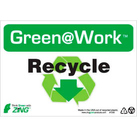 Recycle with Recycle Symbol & Down Arrow, 10"W x 7"H, Black/Green/White view 2