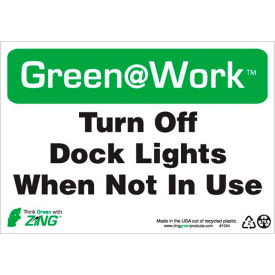 Sign, Turn Off Dock Lights When Not In Use, 10"W x 7"H, Black/Green/White view 2