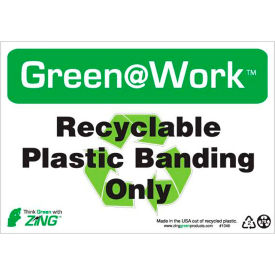 Sign, Recyclable Plastic Banding Only, 10"W x 7"H, Black/Green/White view 2