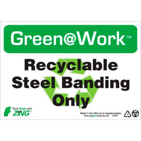 Sign, Recyclable Steel Banding Only, 10"W x 7"H, Black/Green/White view 2