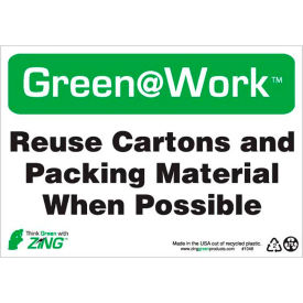 Sign, Reuse Cartons and Packing Material When..., 10"W x 7"H, Black/Green/White view 2