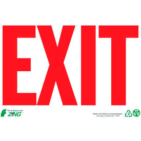 Eco Safety Sign, Exit, Red on White, 10"W x 7"H, Recycled Plastic view 2