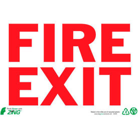 Zing Eco Safety Sign, Fire Exit, 10"W x 7"H, Recycled Plastic view 2