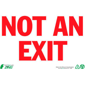 Eco Safety Sign, Not An Exit, 10"W x 7"H, Recycled Plastic view 2