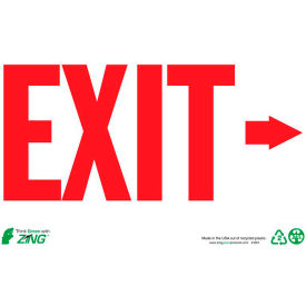 Eco Safety Sign, Exit Right Arrow, 10"W x 7"H, Recycled Plastic view 2