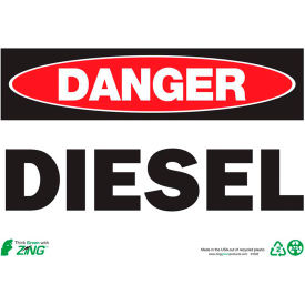 Eco Safety Sign, Danger Diesel, 10"W x 7"H, Recycled Plastic view 2